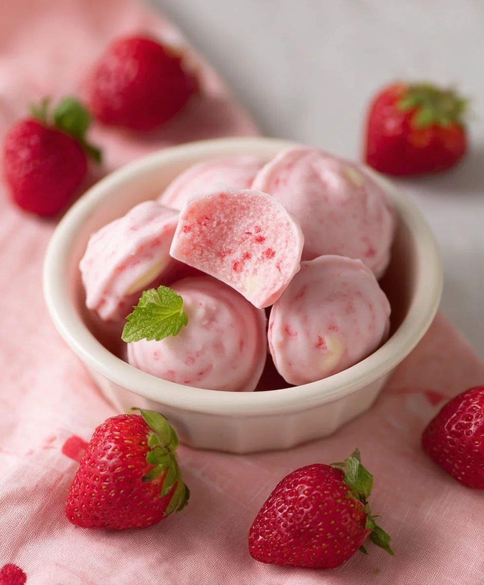 Easy Strawberry Yogurt Bites-Quick & Healthy Treat
