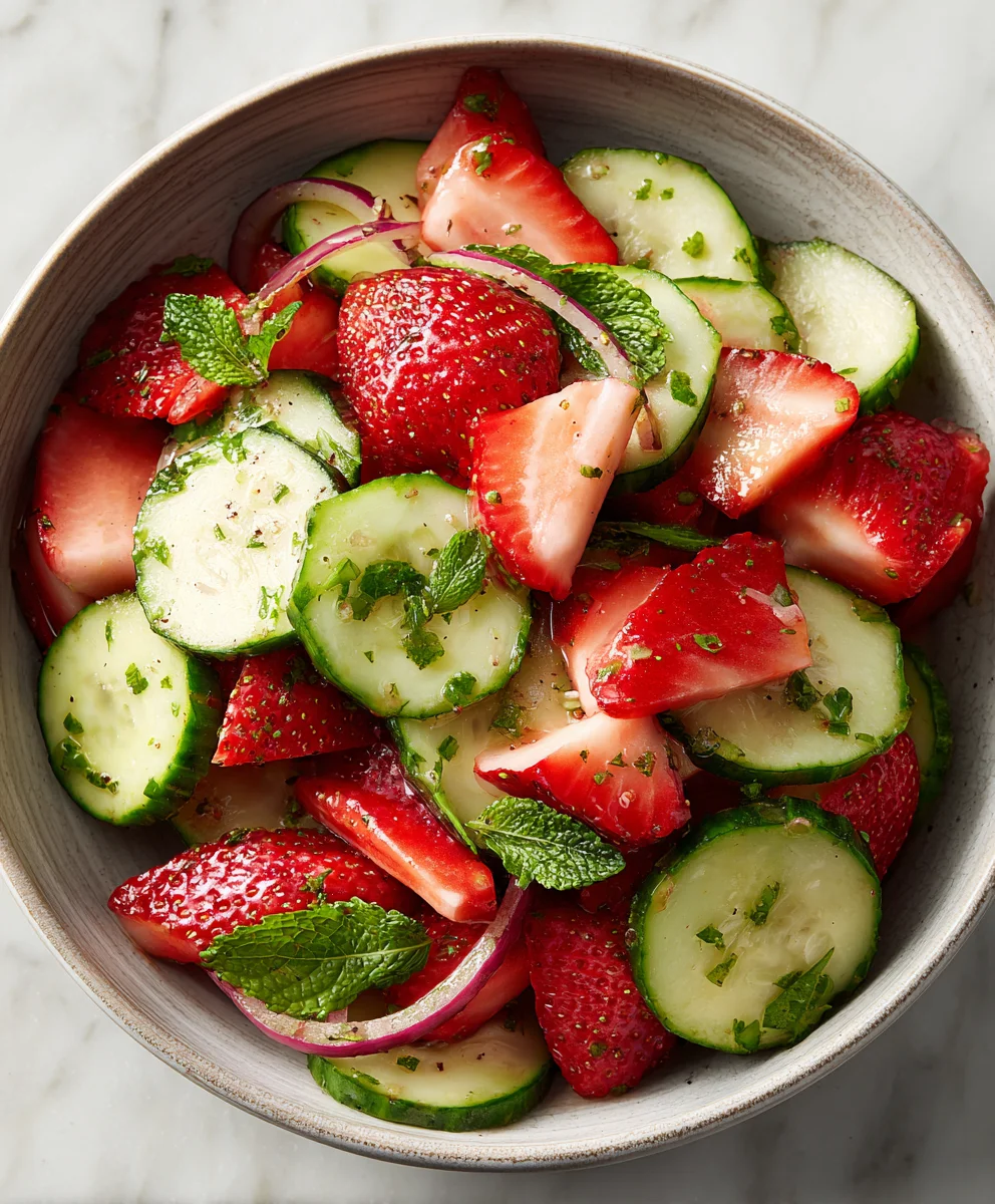Refreshing Cucumber Strawberry Salad- Easy Summer Dish