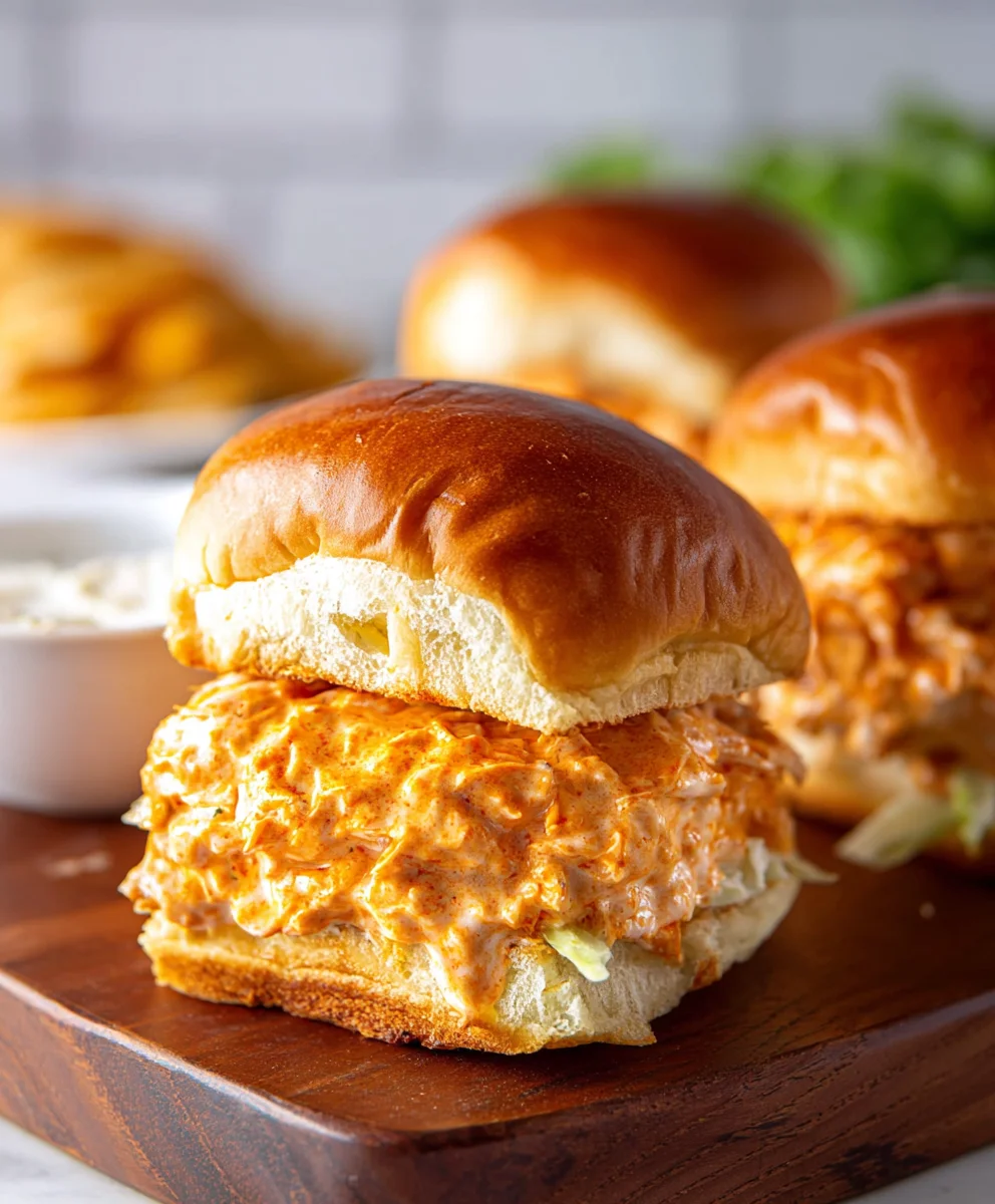 Spicy Buffalo Chicken Sliders-Easy Appetizer Recipe