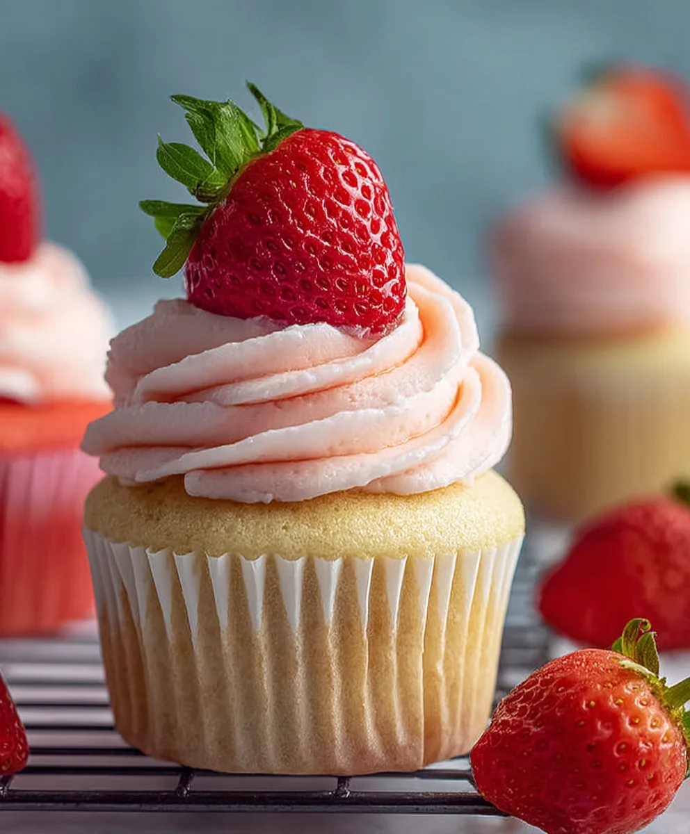 Fresh Strawberry Cupcakes Recipe - Easy & Delicious