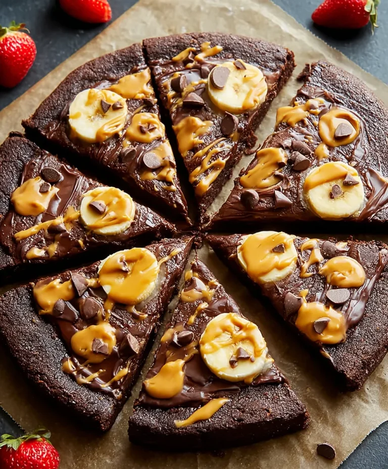 Chocolate Peanut Butter Brownie Pizza Recipe