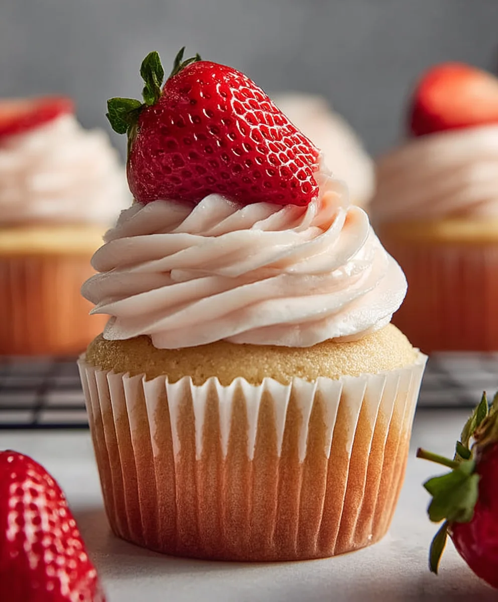 Fresh Strawberry Cupcakes Recipe - Easy & Delicious