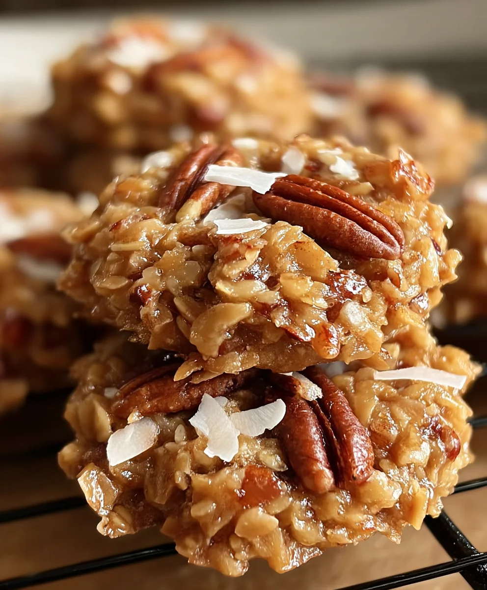 No Bake Pecan Coconut Praline Cookies Delight