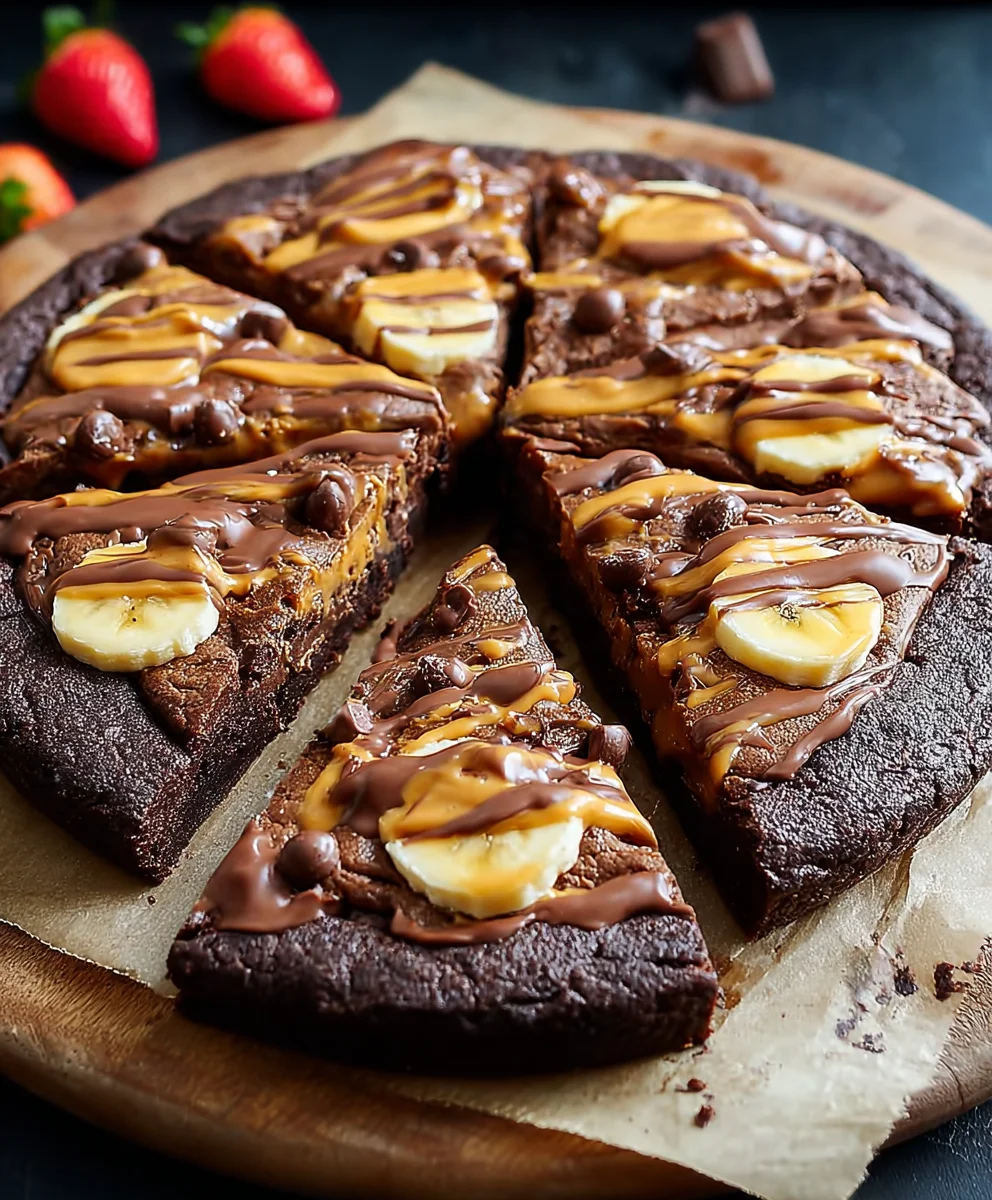 Chocolate Peanut Butter Brownie Pizza Recipe