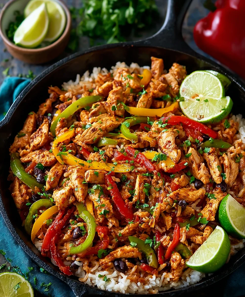Easy One-Pan Beef Fajita Rice Bowls
