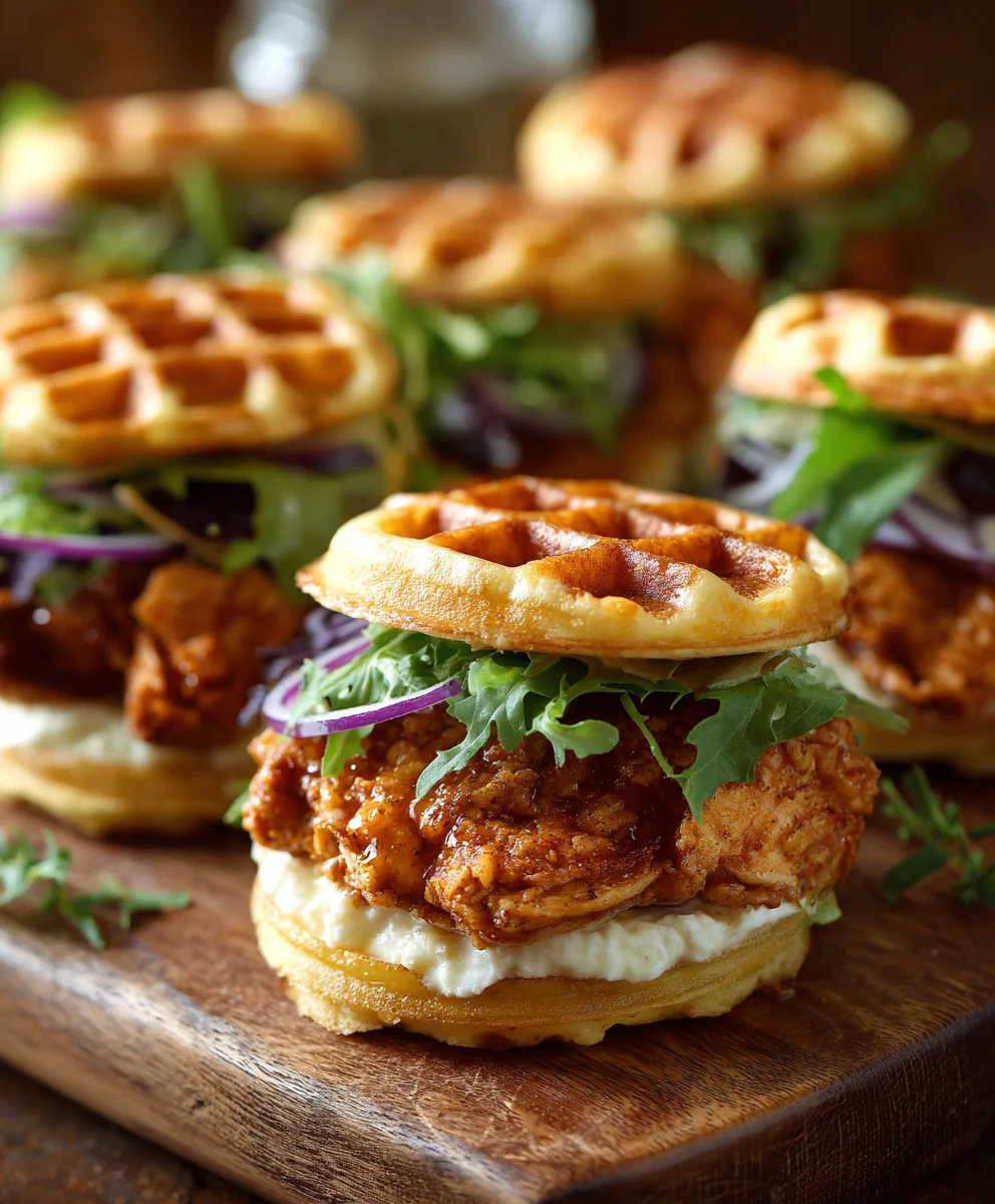 Game Day Chicken Waffle Sliders - Easy Eats