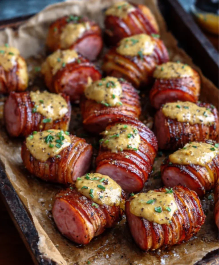 Mustard Hasselback Kielbasa Bites – Easy Appetizer