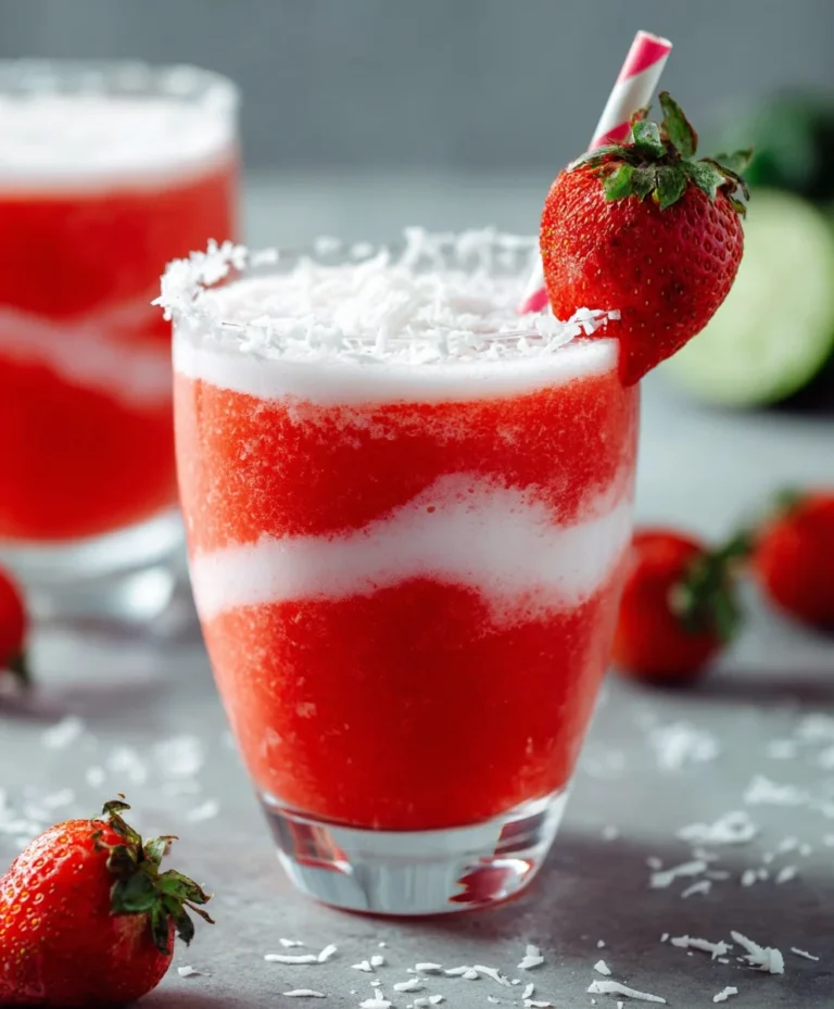 Strawberry Coconut Daiquiri- Refreshing Non-Non-Non-Alcoholic Alternativeic Drink