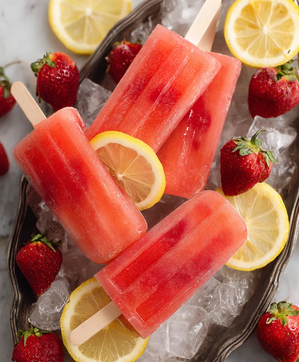 Strawberry Lemonade Popsicles- Refreshing Summer Treat