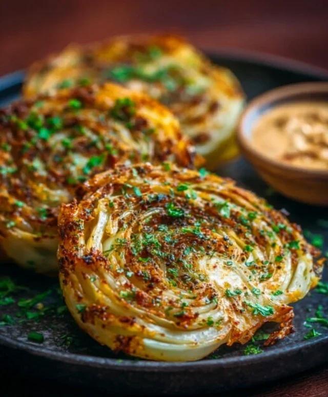 Oven Roasted Garlic Cabbage Steaks