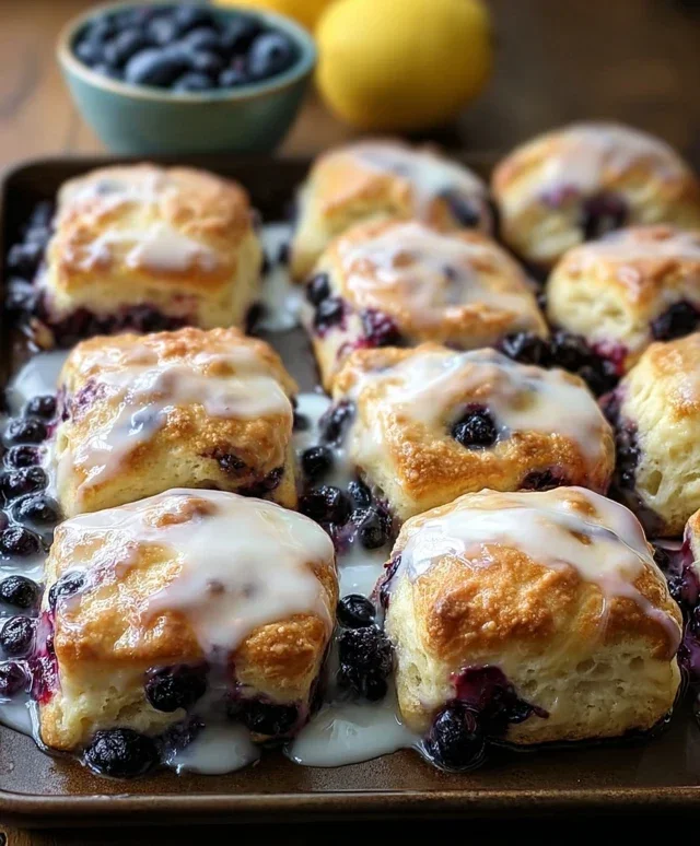 Glazed Blueberry Butter Swim Biscuits