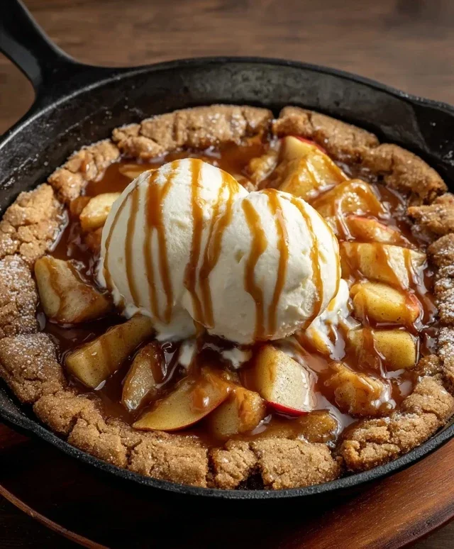 Caramel Apple Cookie Skillet