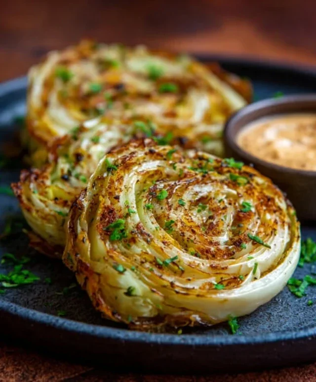 Oven Roasted Garlic Cabbage Steaks