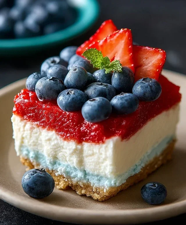 No Bake Patriotic Cheesecake