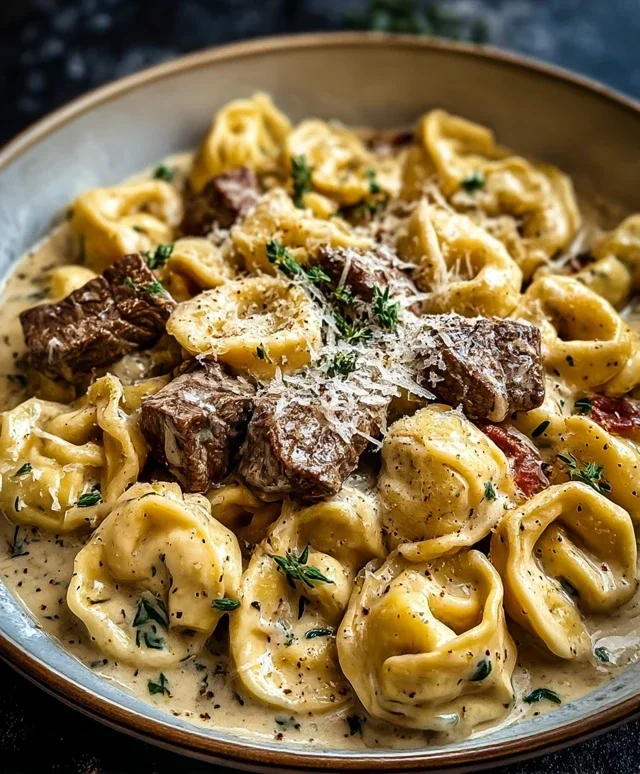 Cracked Garlic Steak Tortellini in Creamhouse Sauce Bliss