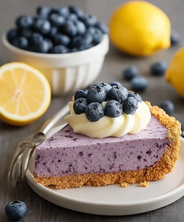 No Bake Lemon Blueberry Pie