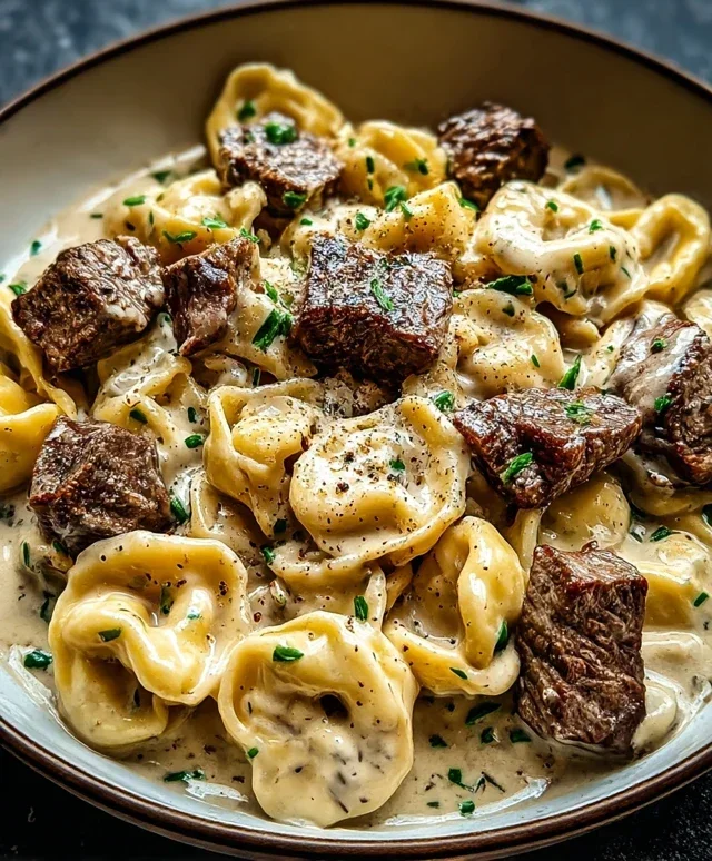 Cracked Garlic Steak Tortellini in Creamhouse Sauce Bliss