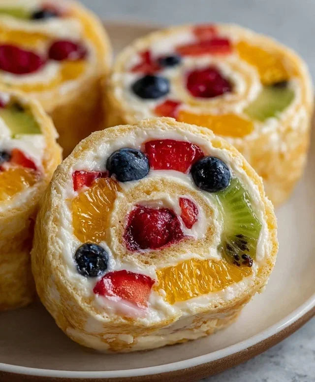 Cheesecake Fruit Salad Roll Ups