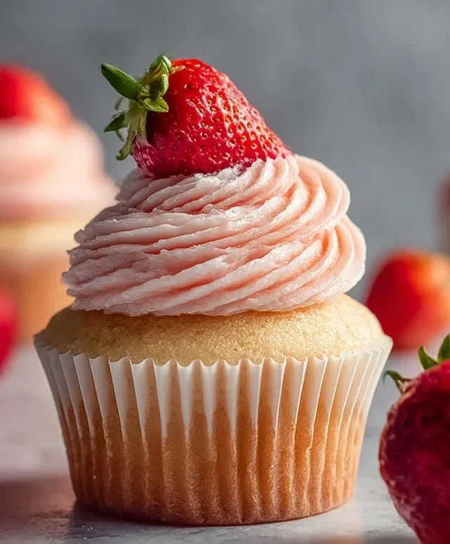 Fresh Strawberry Cupcakes