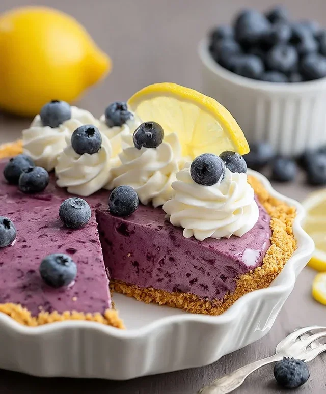 No Bake Lemon Blueberry Pie