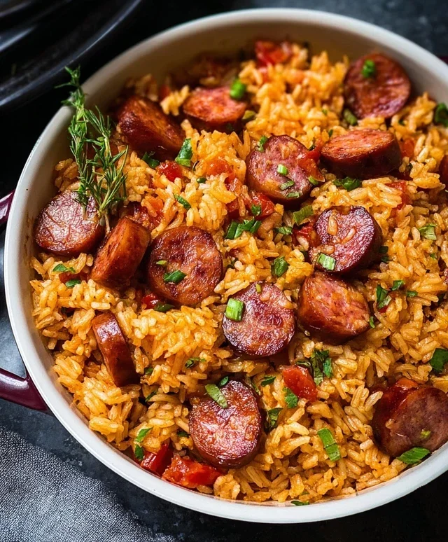 One Pot Smoked Sausage And Rice
