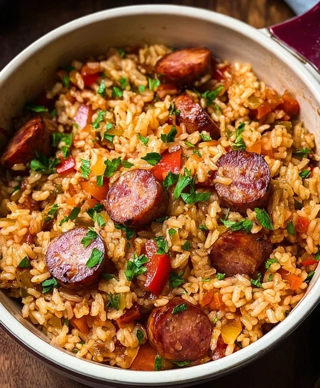 One Pot Smoked Sausage And Rice